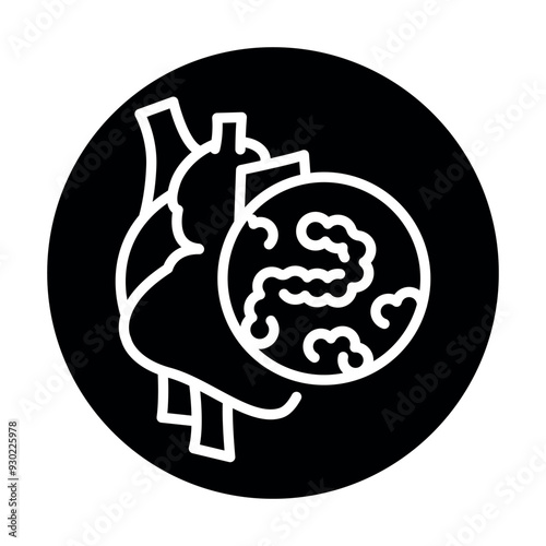 Endocarditis black line icon.