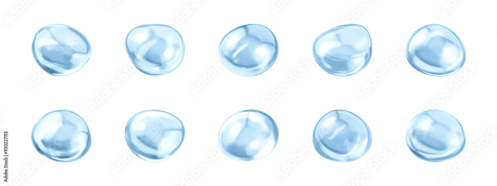 Collagen serum bubbles. Cosmetic essence drops. Concept skincare cosmetics solution. Vector realistic illustration Collagen serum bubbles. Cosmetic essence drops. Concept skincare cosmetics solution. Vector realistic illustration