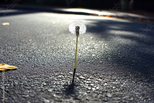 Life Persists. Inspirational and conceptual image for hope, winning, never give up, struggle, persistence, motivation photo