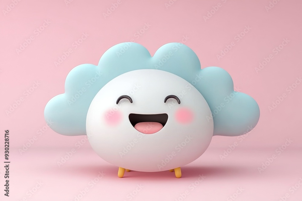 Cheerful cloud icon in a bright minimalist setting symbolizing the simplicity and efficiency of modern cloud computing technology in todays digital landscape Cheerful cloud icon in a bright minimalist setting symbolizing the simplicity and efficiency of modern cloud computing technology in todays digital landscape