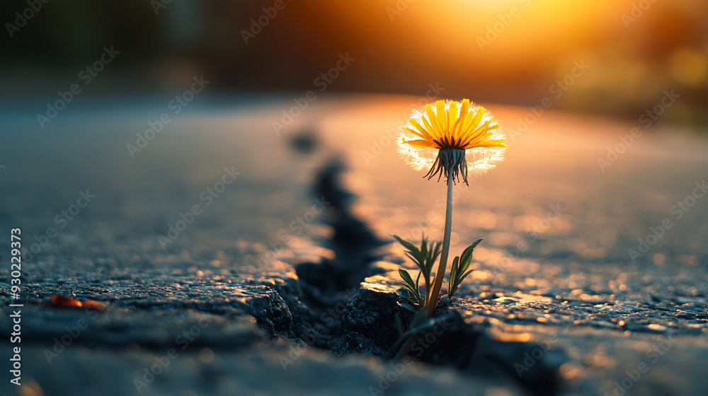 custom made wallpaper toronto digitalflower growing on crack street, hope concept, Never give up! Symbol for many things in life: Persistence, determination, survival, hope, resilience, strength, winning, force of nature.