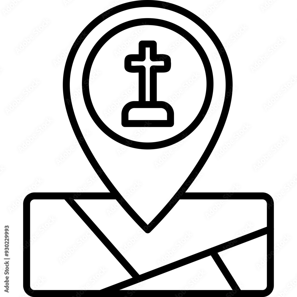 Obraz premium Cemetery Location Icon