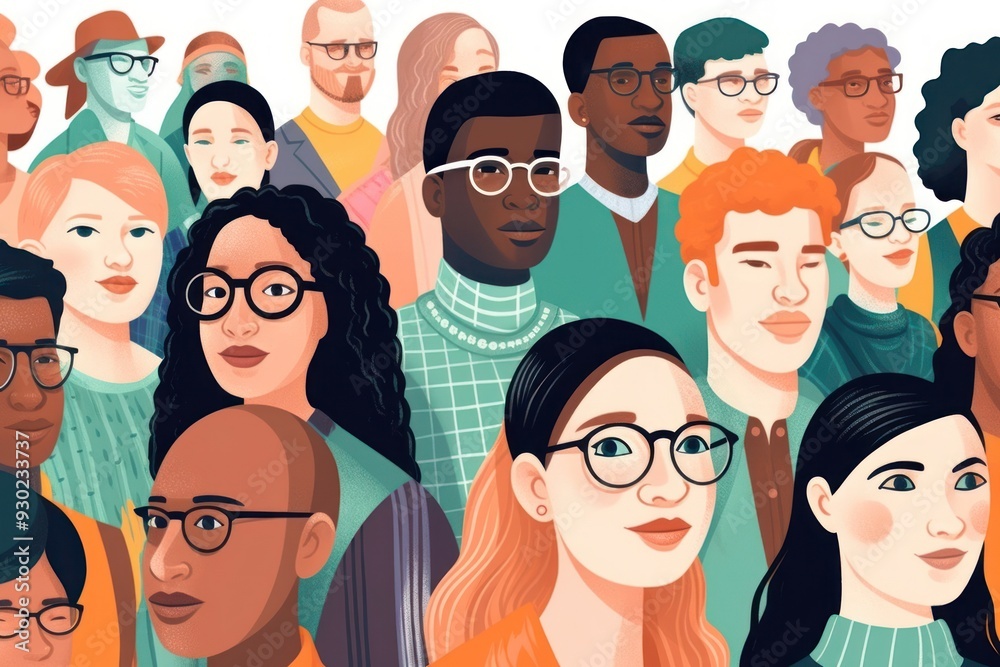 People in different accessories illustrated accessory. People in different accessories illustrated accessory.