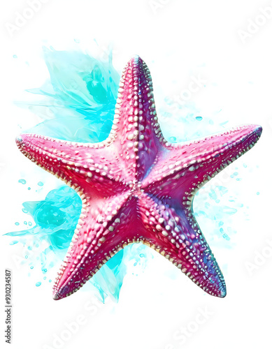 Wallpaper Mural Marine illustration in watercolor technique, pink starfish on a white background.
Sea, ocean wildlife art, exotic reef animals, sea decorations for design, clipart, logo, print Torontodigital.ca