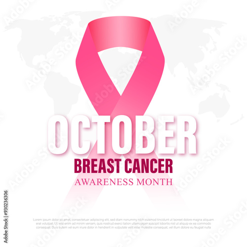 Vector illustration of Breast Cancer Awareness Month social media feed template