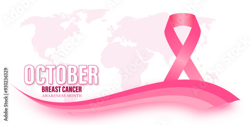 Vector illustration of Breast Cancer Awareness Month social media feed template