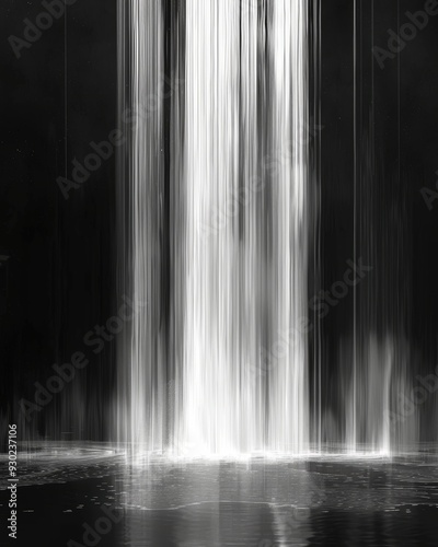 Waterfall in black and white