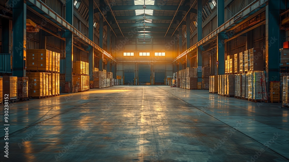 Inside of a warehouse with good light Inside of a warehouse with good light