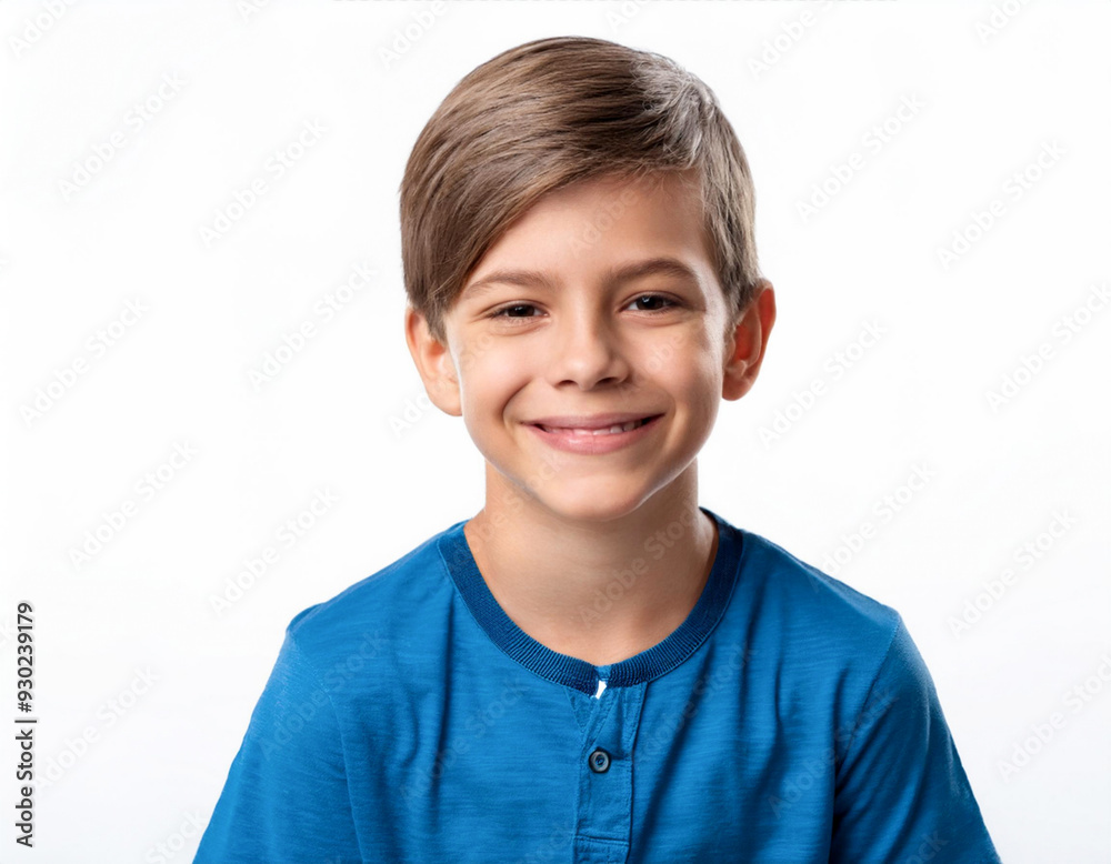Portrait of kid young smiling boy with happy expression on white background Portrait of kid young smiling boy with happy expression on white background