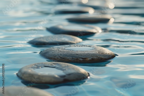 Stepping stones in water