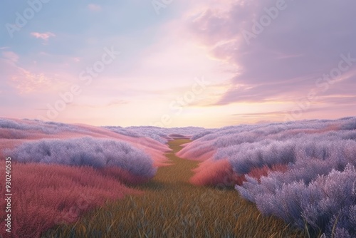 Dreamscapes colorful grass filed landscape outdoors nature flower.