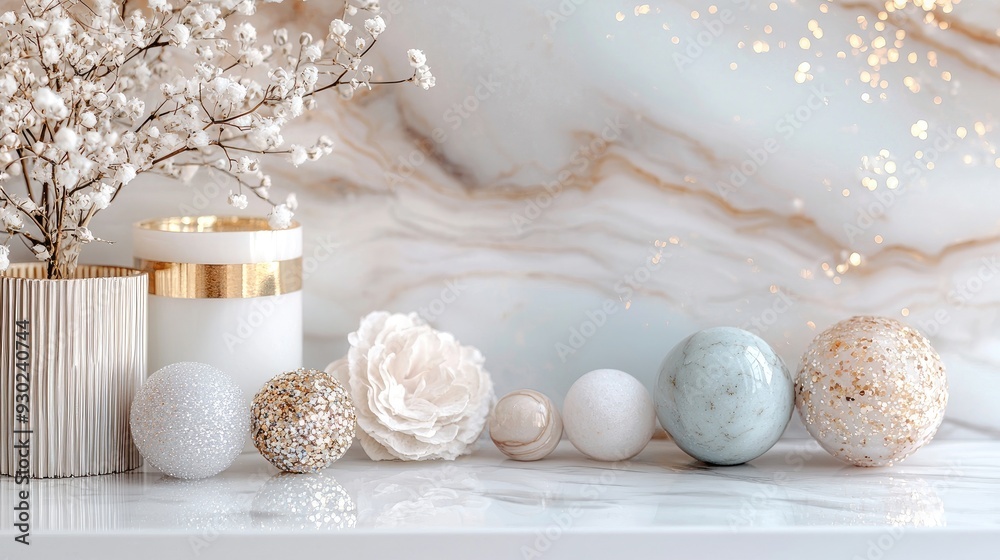 Luxurious marble and gold decor with glittering stones and elegance. Luxurious marble and gold decor with glittering stones and elegance.