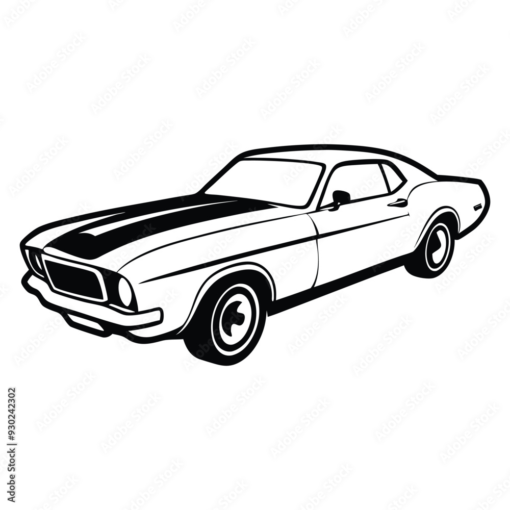 Obraz premium Car Drawing Silhouette Outline Design Vector Illustration Clipart Eps 