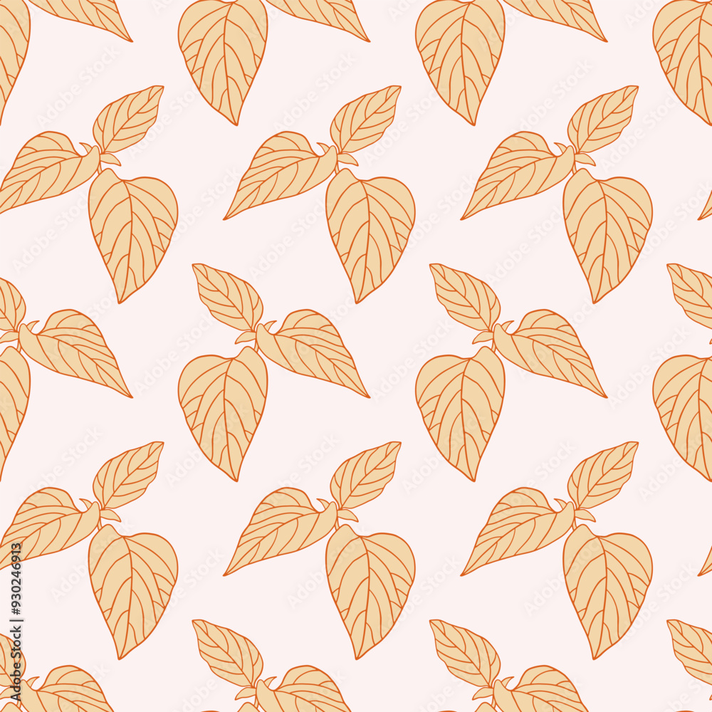 Botany Leaves Floral Autumn Seamless Pattern Botany Leaves Floral Autumn Seamless Pattern