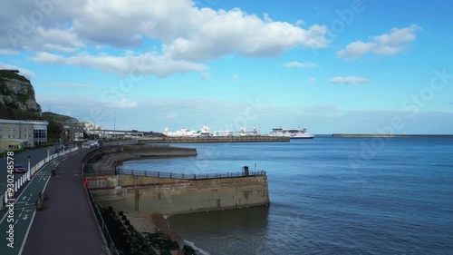 Wallpaper Mural High Angle View of Dover Sea Port of England United Kingdom During Beautiful and Shiny Day. April 20th, 2024 Torontodigital.ca
