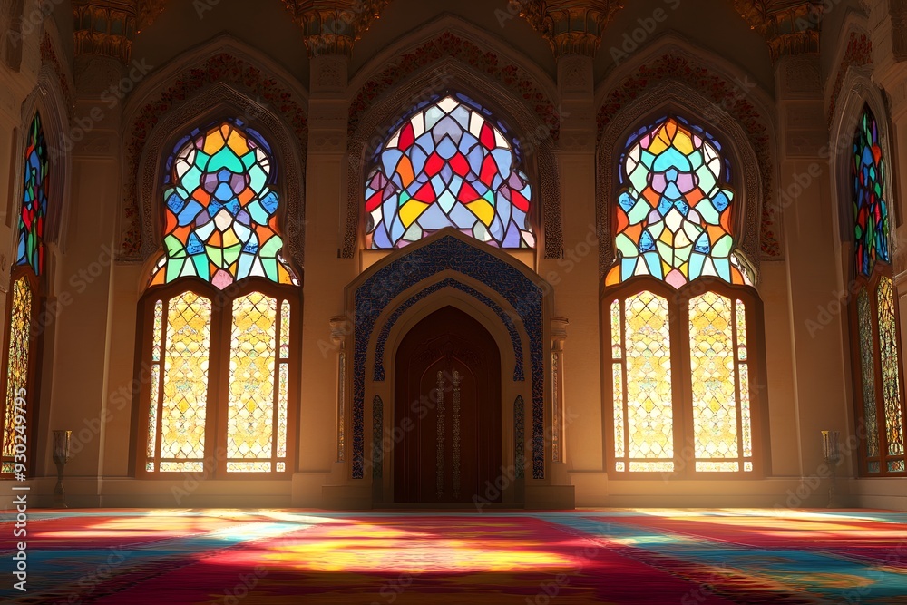 Stained Glass Mosque Interior Stained Glass Mosque Interior
