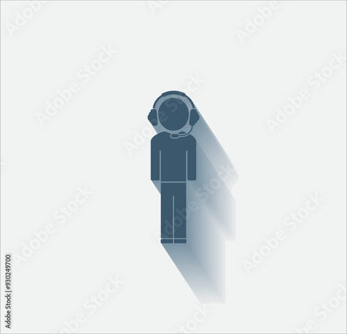 Vector dark color icon with shadow on light backghround