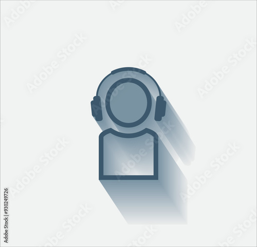 Vector dark color icon with shadow on light backghround