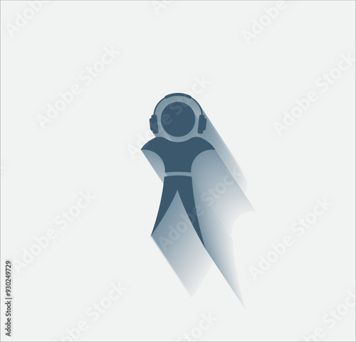 Vector dark color icon with shadow on light backghround
