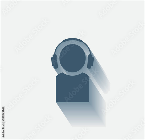Vector dark color icon with shadow on light backghround