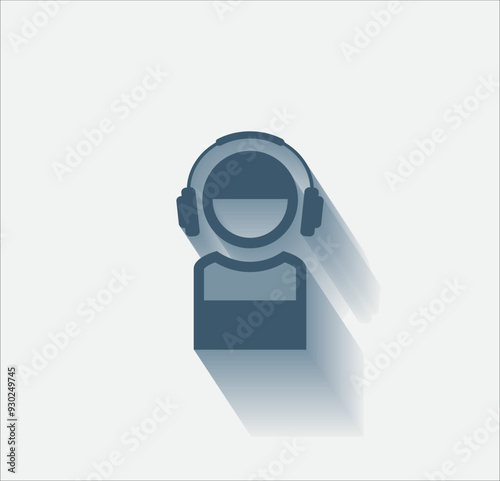 Vector dark color icon with shadow on light backghround