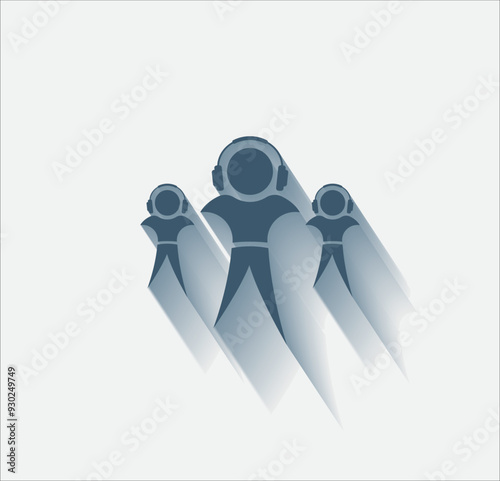 Vector dark color icon with shadow on light backghround