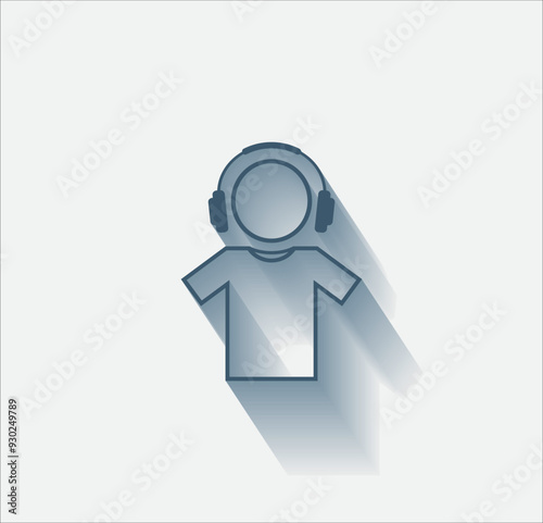 Vector dark color icon with shadow on light backghround