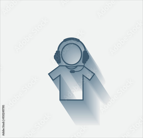 Vector dark color icon with shadow on light backghround