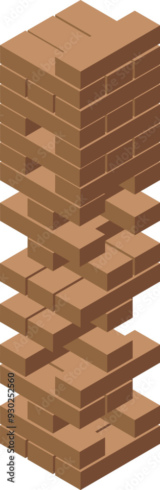 Φωτογραφία Tall tower of wooden blocks is balancing precariously, suggesting a game of skil