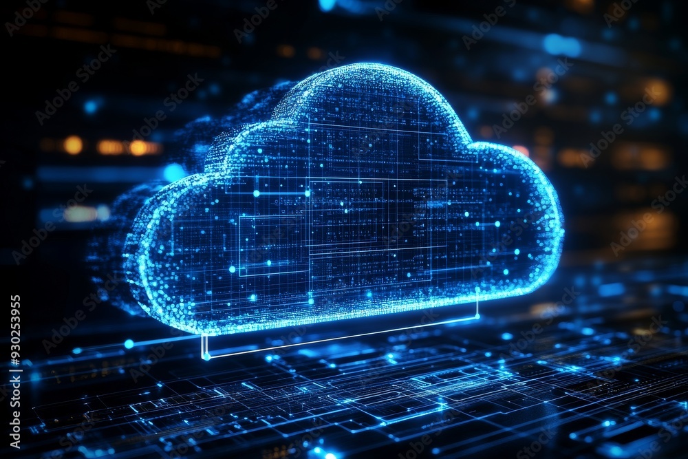 Ethereal cloud structure in a digital network visualizing the fluid nature of cloud computing Ethereal cloud structure in a digital network visualizing the fluid nature of cloud computing