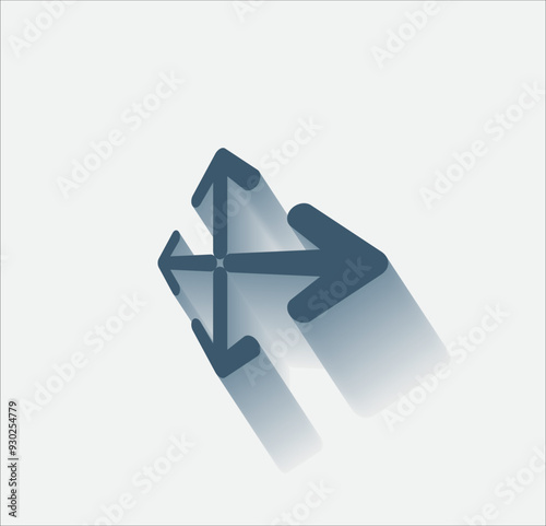 Vector dark color icon with shadow on light background