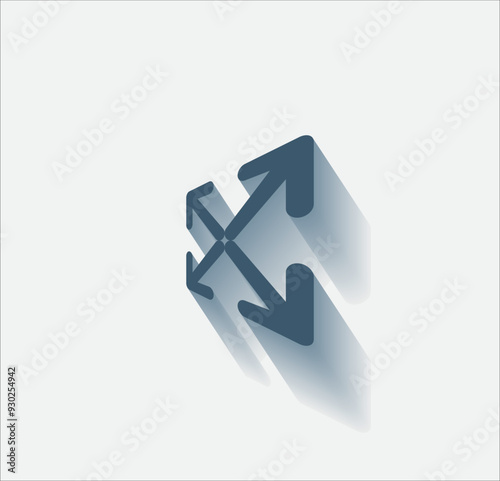 Vector dark color icon with shadow on light background