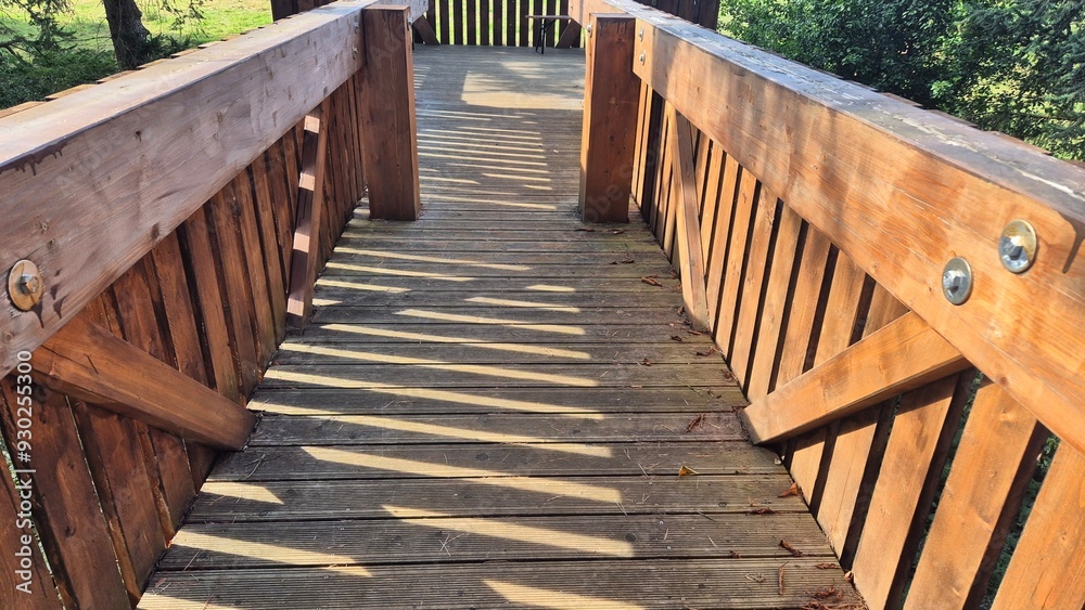 Obraz premium Wooden bridge to the observation deck