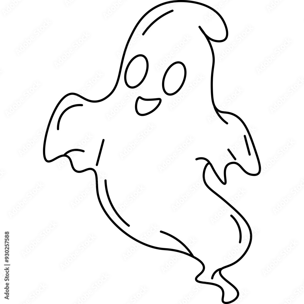 Cute Halloween Ghost Outline Cute Halloween Ghost Outline
