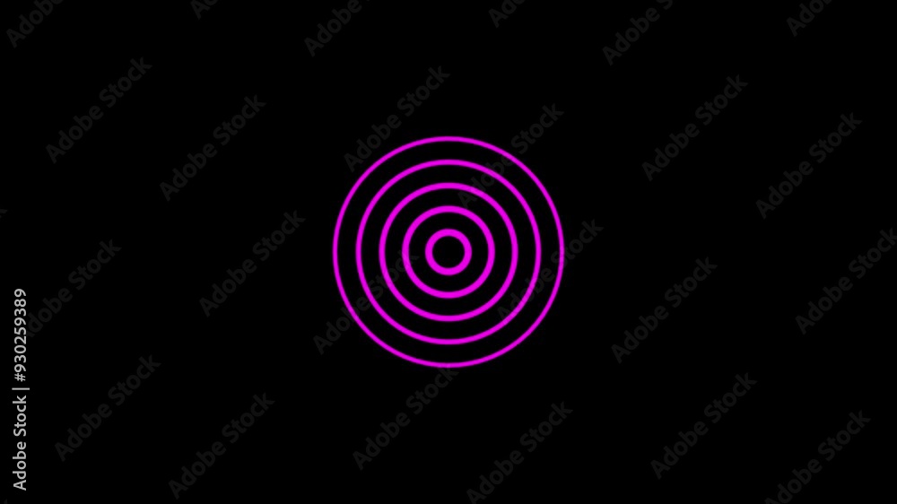 Digital radio wave pink color animation. Radio wave on world map 4k video black background Digital radio wave pink color animation. Radio wave on world map 4k video black background