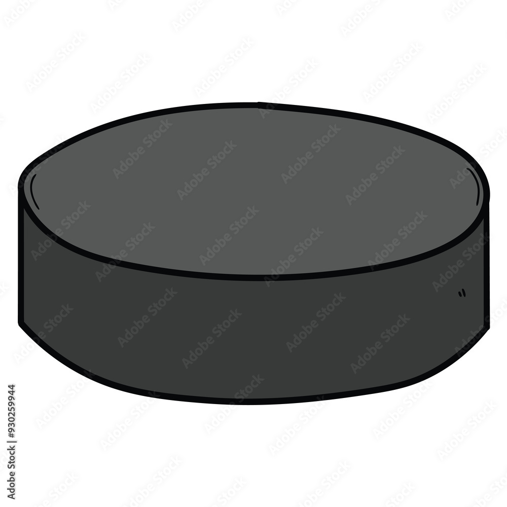 Hand drawn cartoon hockey puck on white background. Hand drawn cartoon hockey puck on white background.