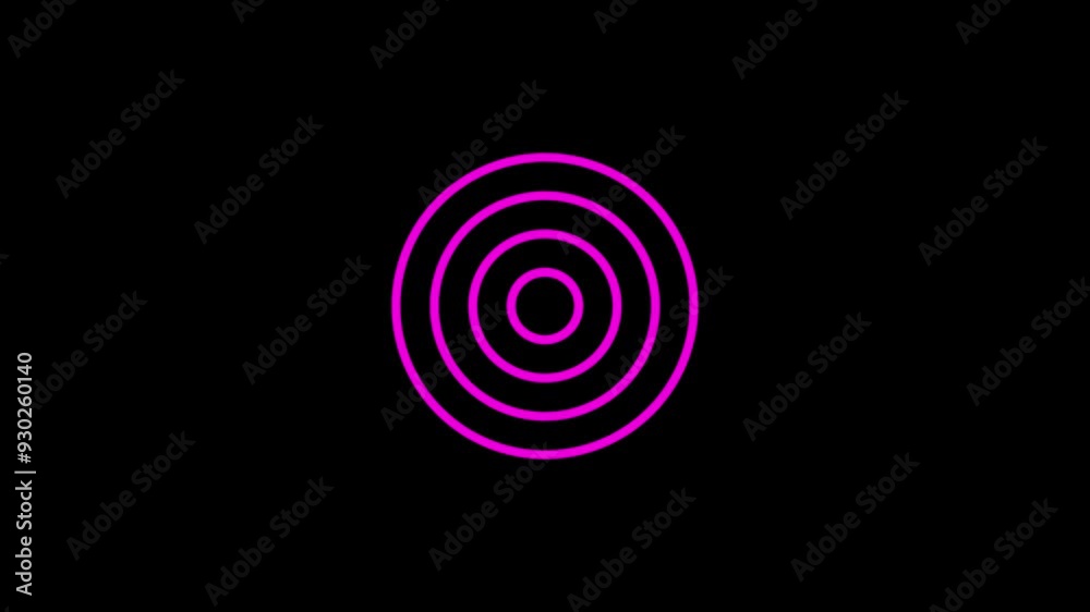 Digital radio wave pink color animation. Radio wave on world map 4k video black background Digital radio wave pink color animation. Radio wave on world map 4k video black background