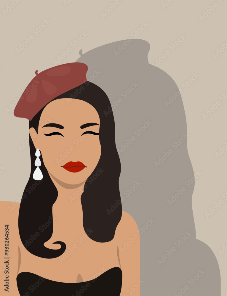 Illustration of a cute girl on a grey background. Illustration of a cute girl on a grey background.