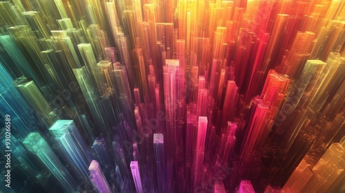 A stunning 3D render of an abstract multicolor spectrum , ai