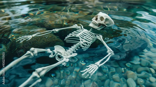 skeleton in water. photo