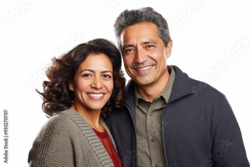 Hispanic couple laughing portrait people.