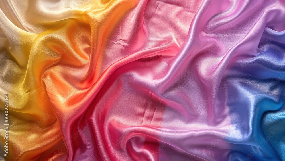 Fototapeta premium Abstract Colorful Silk Fabric with Gradient Colors