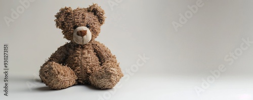 plush bear on white background.