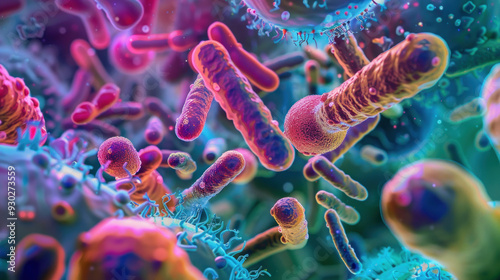 Microscopic view of bacteria colonies, highlighting the intricate details of microbiology