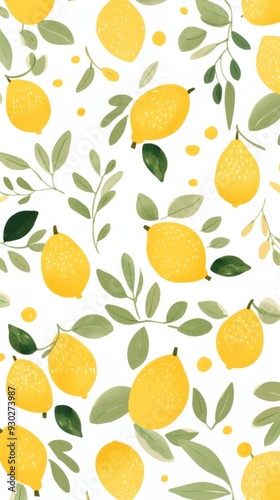 Lemons pattern fruit plant.