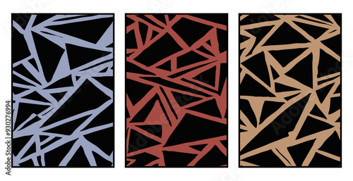 Set of 3 Abstract pattern. Illustration for printing on wall decorations. For use in graphics.