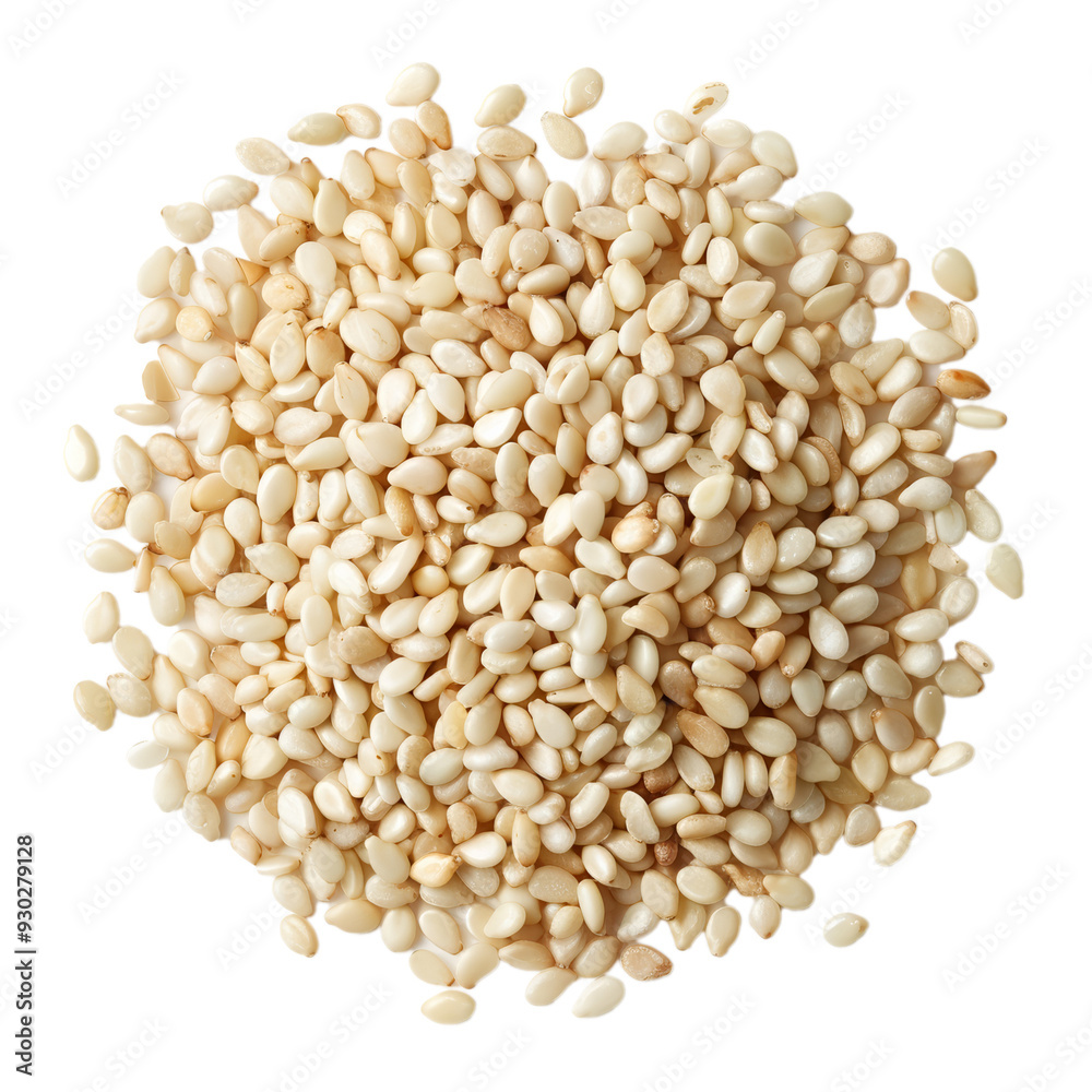 Top view of a single transparent sesame seed with a smooth texture, isolated on a transparent background Top view of a single transparent sesame seed with a smooth texture, isolated on a transparent background