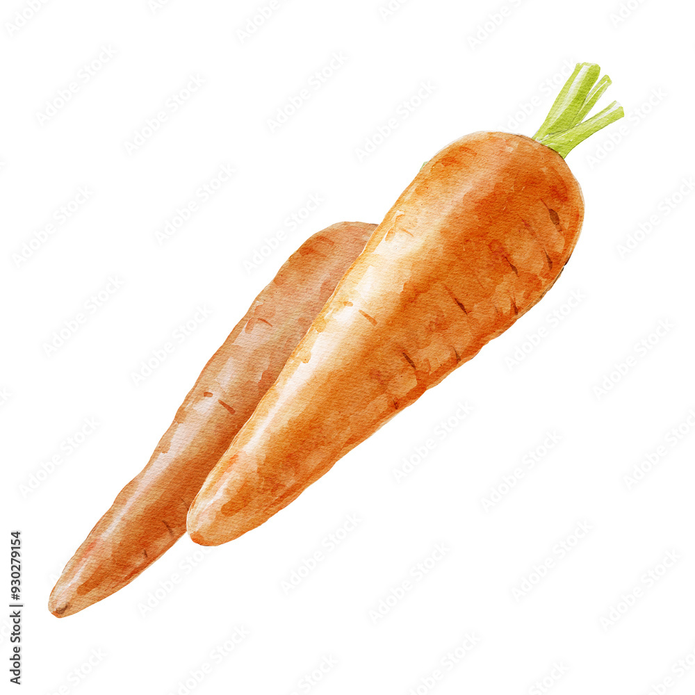 carrots isolated watercolour illustration on white background carrots isolated watercolour illustration on white background