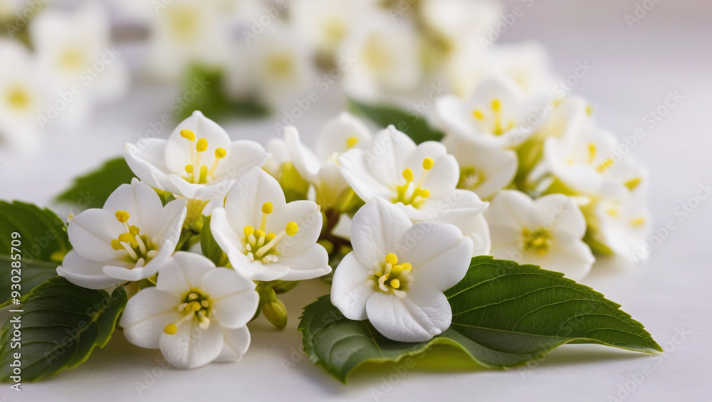 Obraz premium Delicate White Jasmine Flowers in a Serene Close-Up
