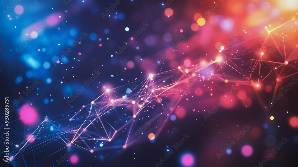 Abstract business connection of lines from nodes It is connected to endless nodes and represents the innovation of communication in the network.

